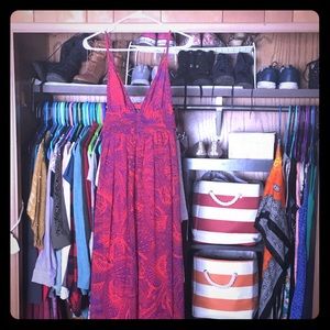 Maxi dress, purple & orange
